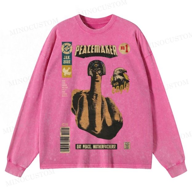 Peacemaker No.1 Comic Washed Long-Sleeved T-Shirt 