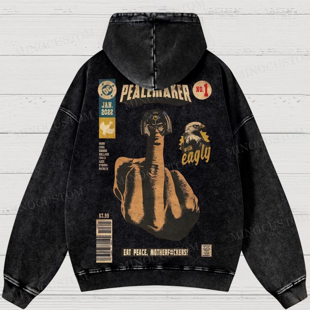 Peacemaker No.1 Comic Washed Hoodies 