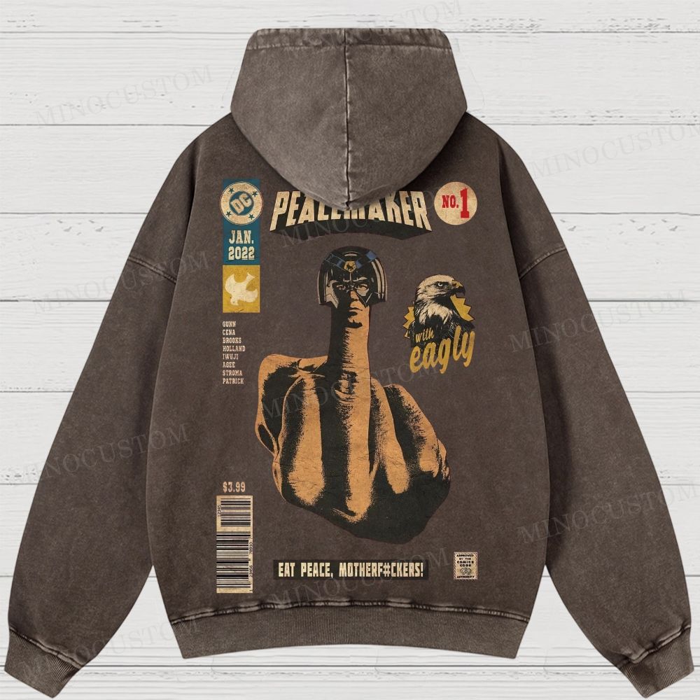 Peacemaker No.1 Comic Washed Hoodies 