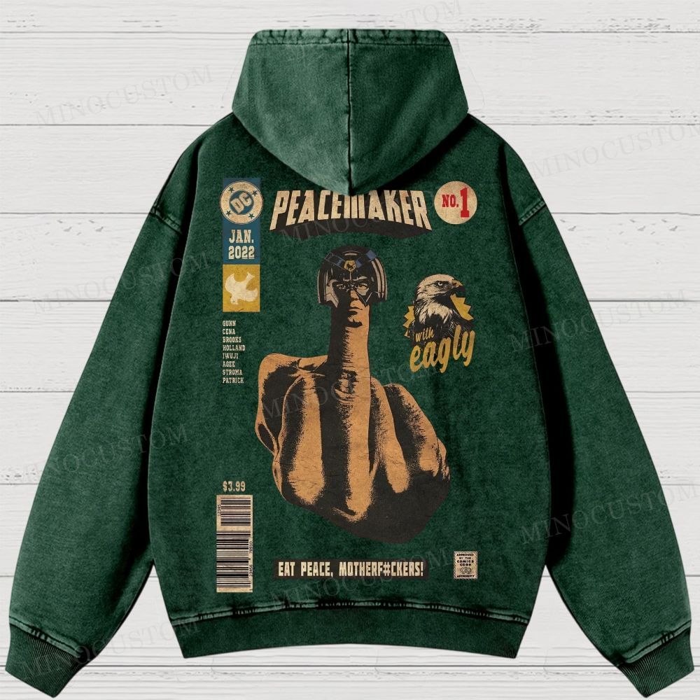Peacemaker No.1 Comic Washed Hoodies 