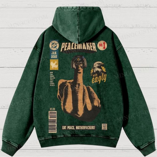 Peacemaker No.1 Comic Washed Hoodies 
