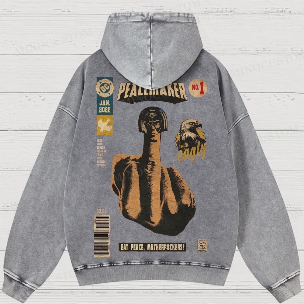 Peacemaker No.1 Comic Washed Hoodies 