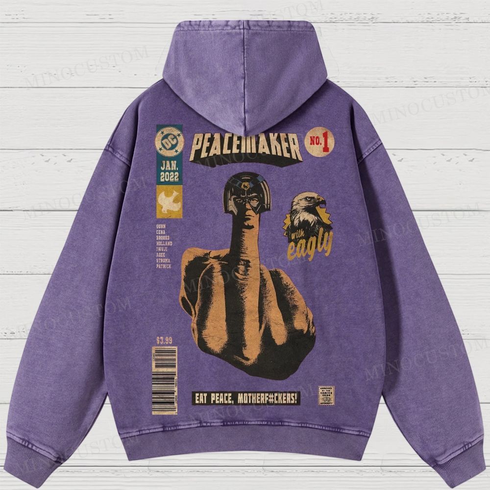 Peacemaker No.1 Comic Washed Hoodies 