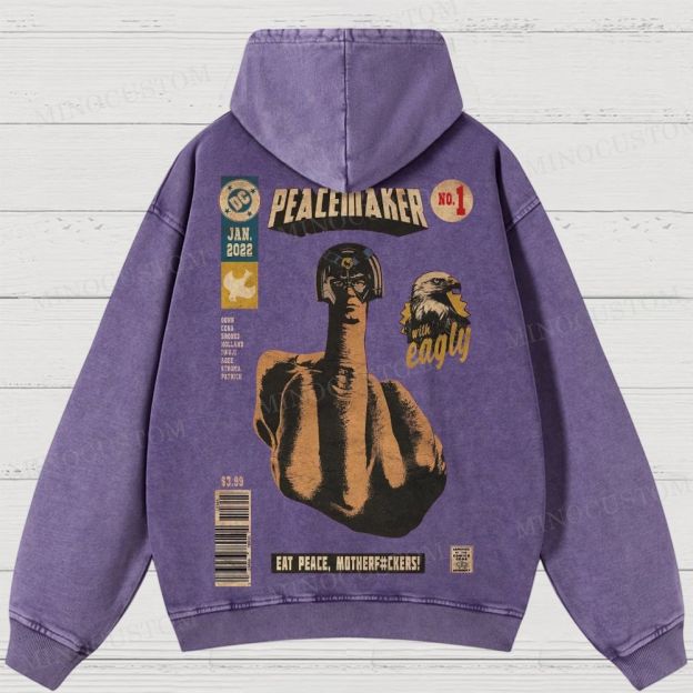 Peacemaker No.1 Comic Washed Hoodies 