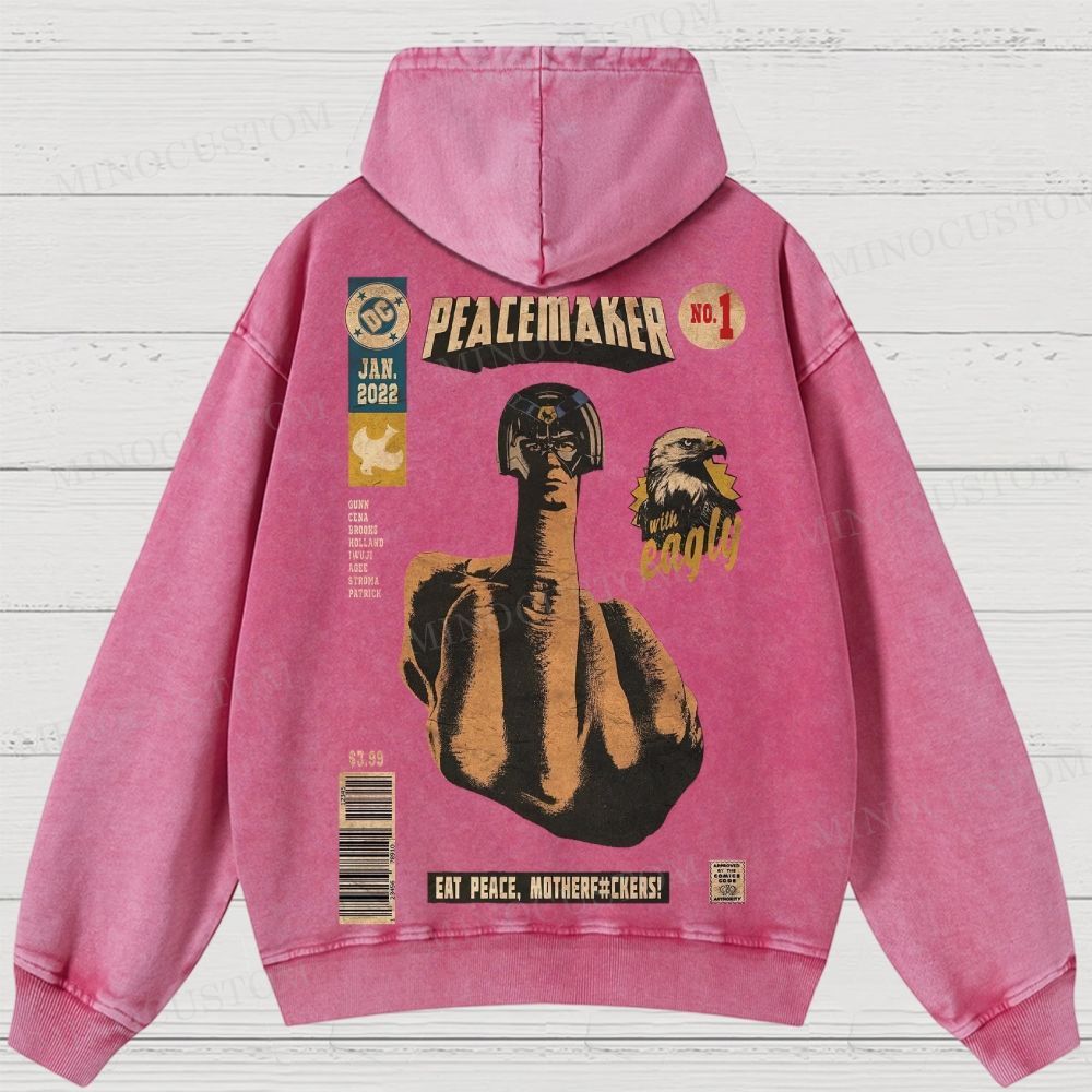 Peacemaker No.1 Comic Washed Hoodies 