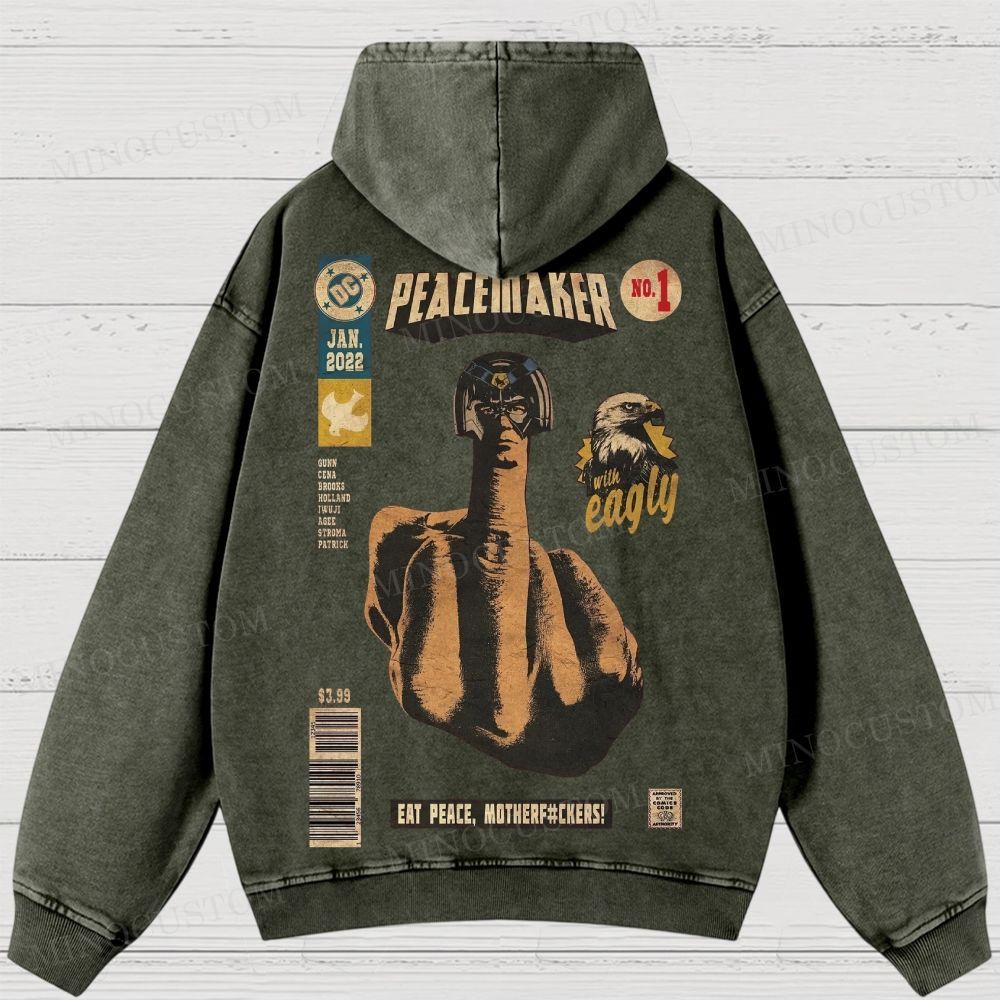 Peacemaker No.1 Comic Washed Hoodies 