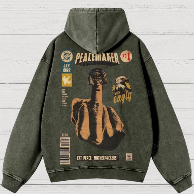 Peacemaker No.1 Comic Washed Hoodies 