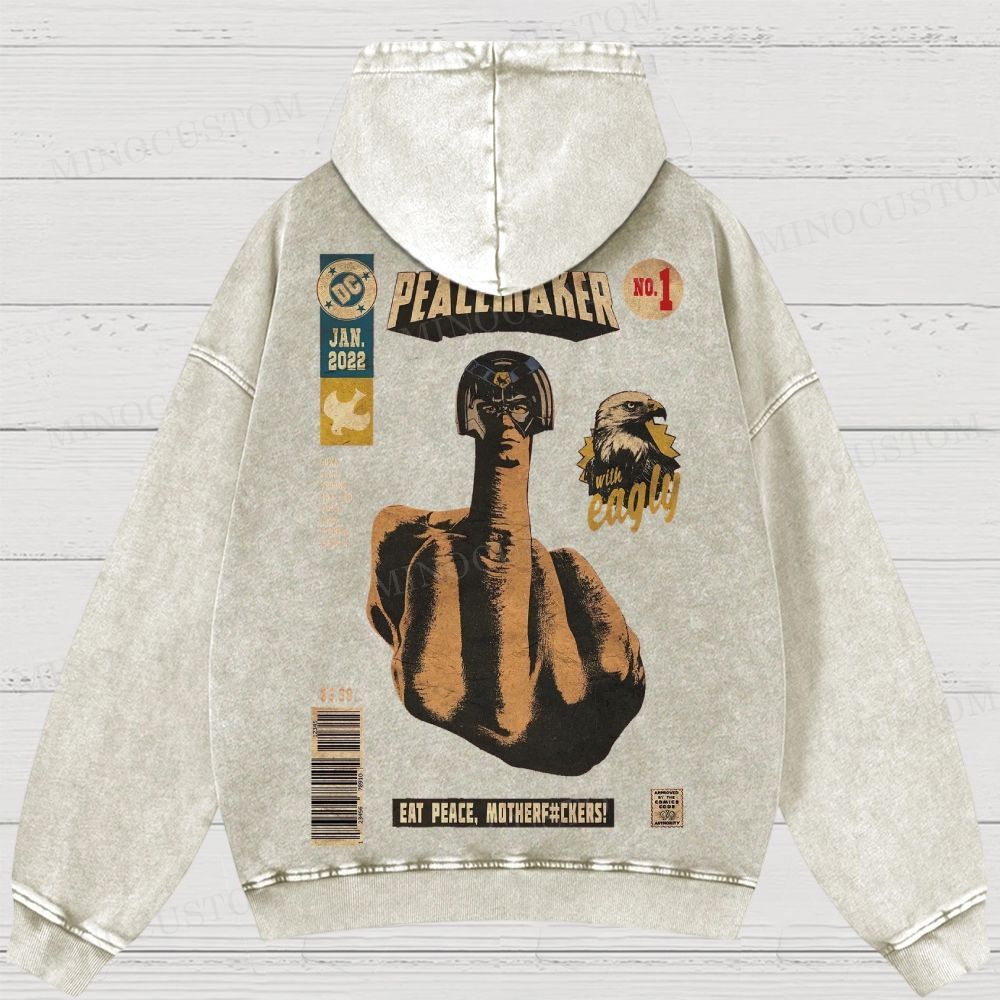 Peacemaker No.1 Comic Washed Hoodies 