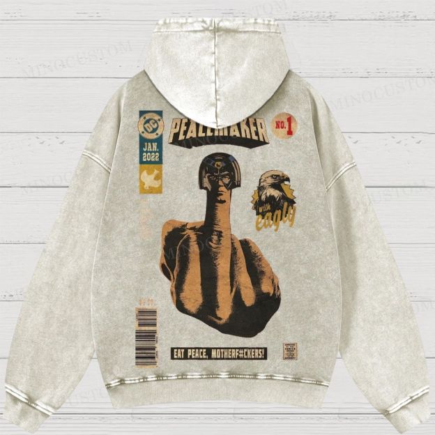Peacemaker No.1 Comic Washed Hoodies 