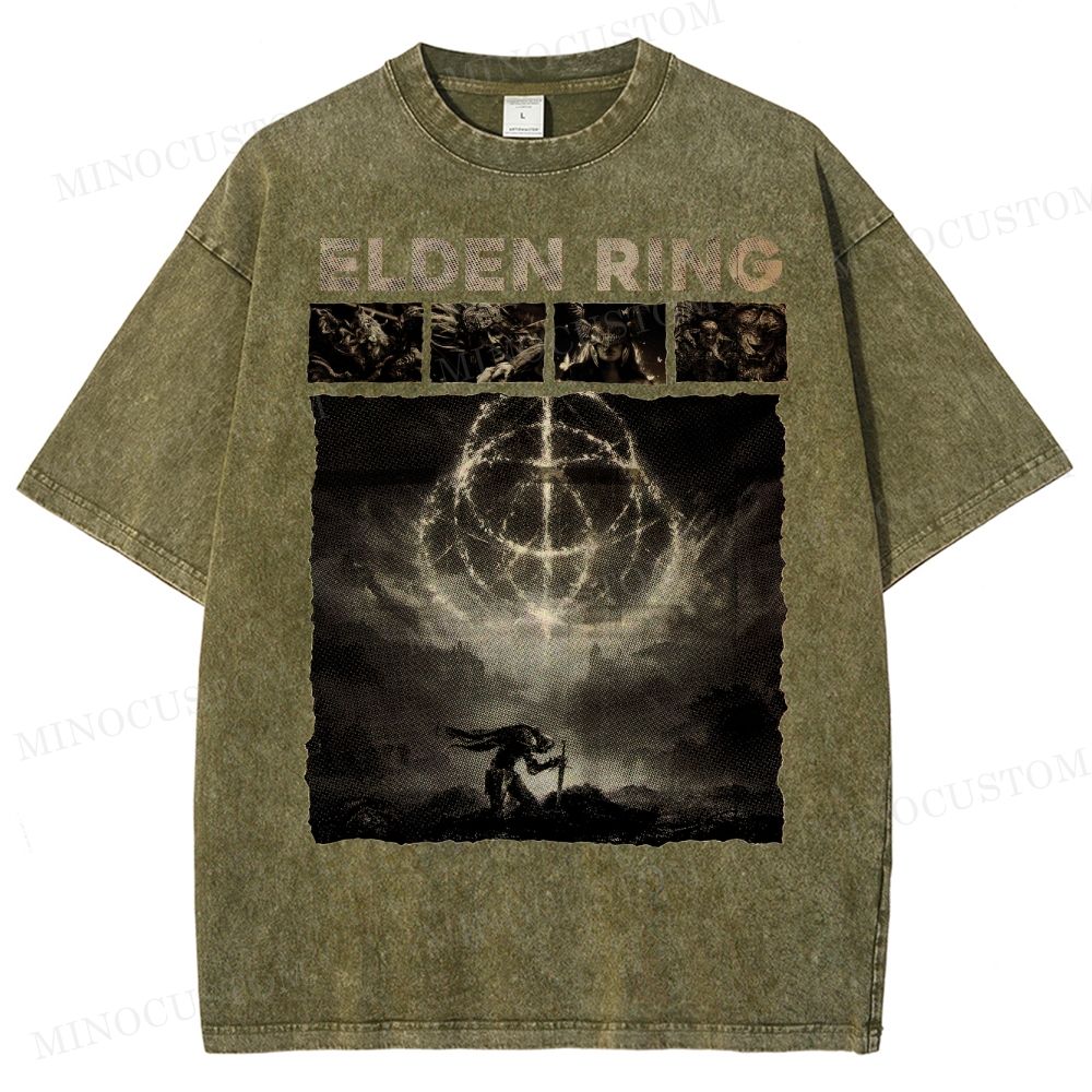 Elden Ring Dark Fantasy Washed T-Shirt 
