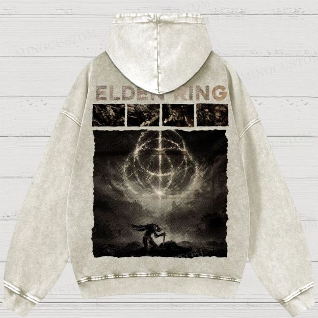 Elden Ring Dark Fantasy Washed Hoodies 