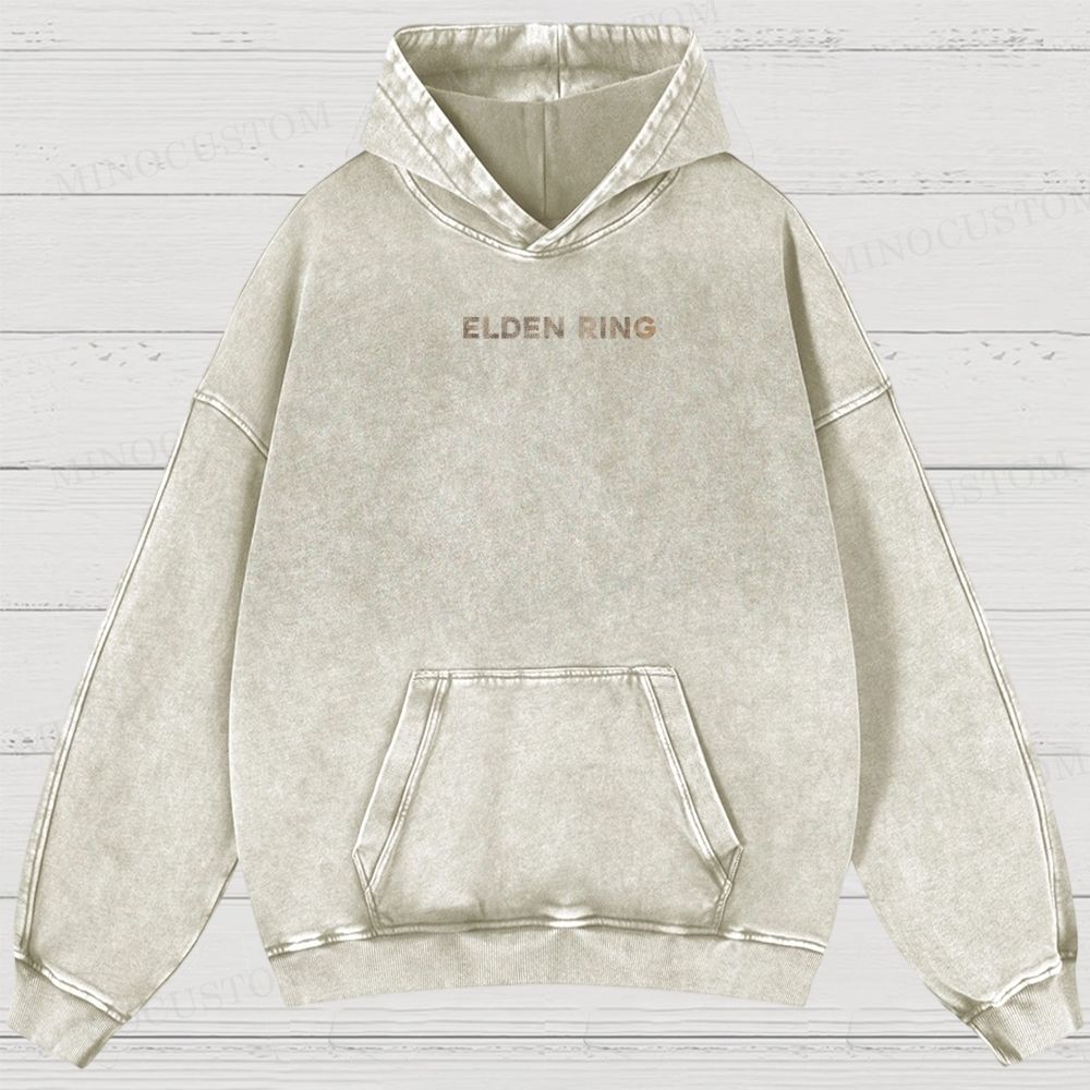 Elden Ring Dark Fantasy Washed Hoodies 