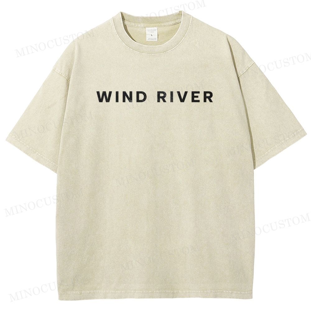 Wind River Crime Thriller Retro Collage Graphic Washed T-Shirt