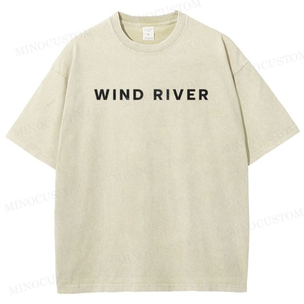 Wind River Crime Thriller Retro Collage Graphic Washed T-Shirt