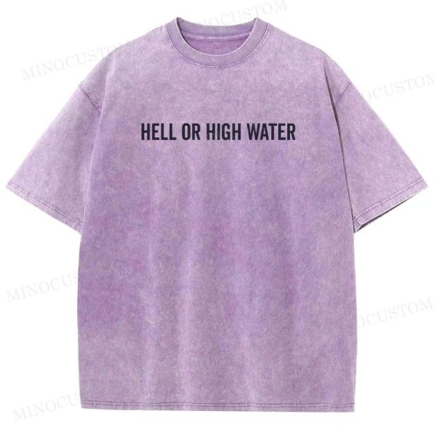 Hell or High Water Neo-Western Crime Retro Poster Graphic  Washed T-Shirt 
