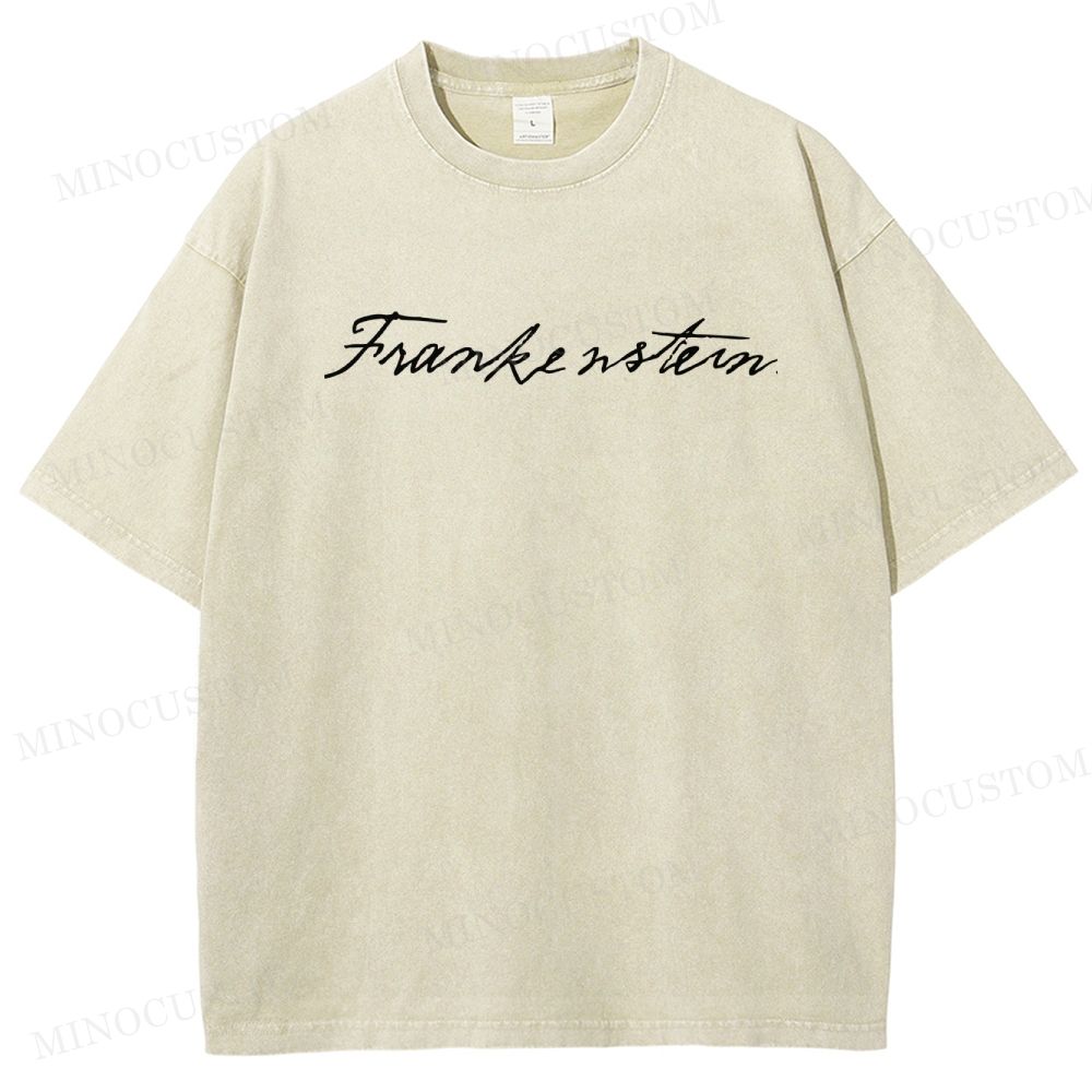 Frankenstein (Guillermo del Toro’s Version) Gothic Horror Retro Art Graphic Washed T-Shirt