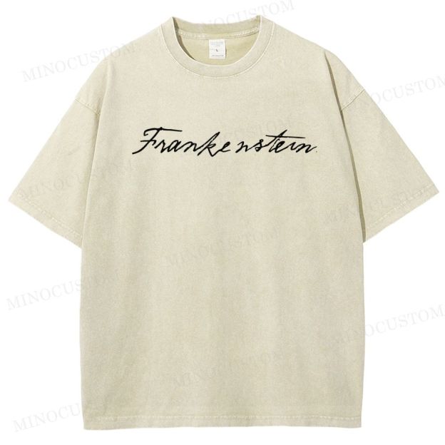 Frankenstein (Guillermo del Toro’s Version) Gothic Horror Retro Art Graphic Washed T-Shirt