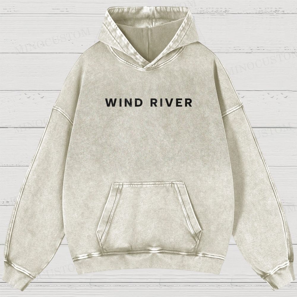 Wind River Crime Thriller Retro Collage Graphic Washed Hoodies