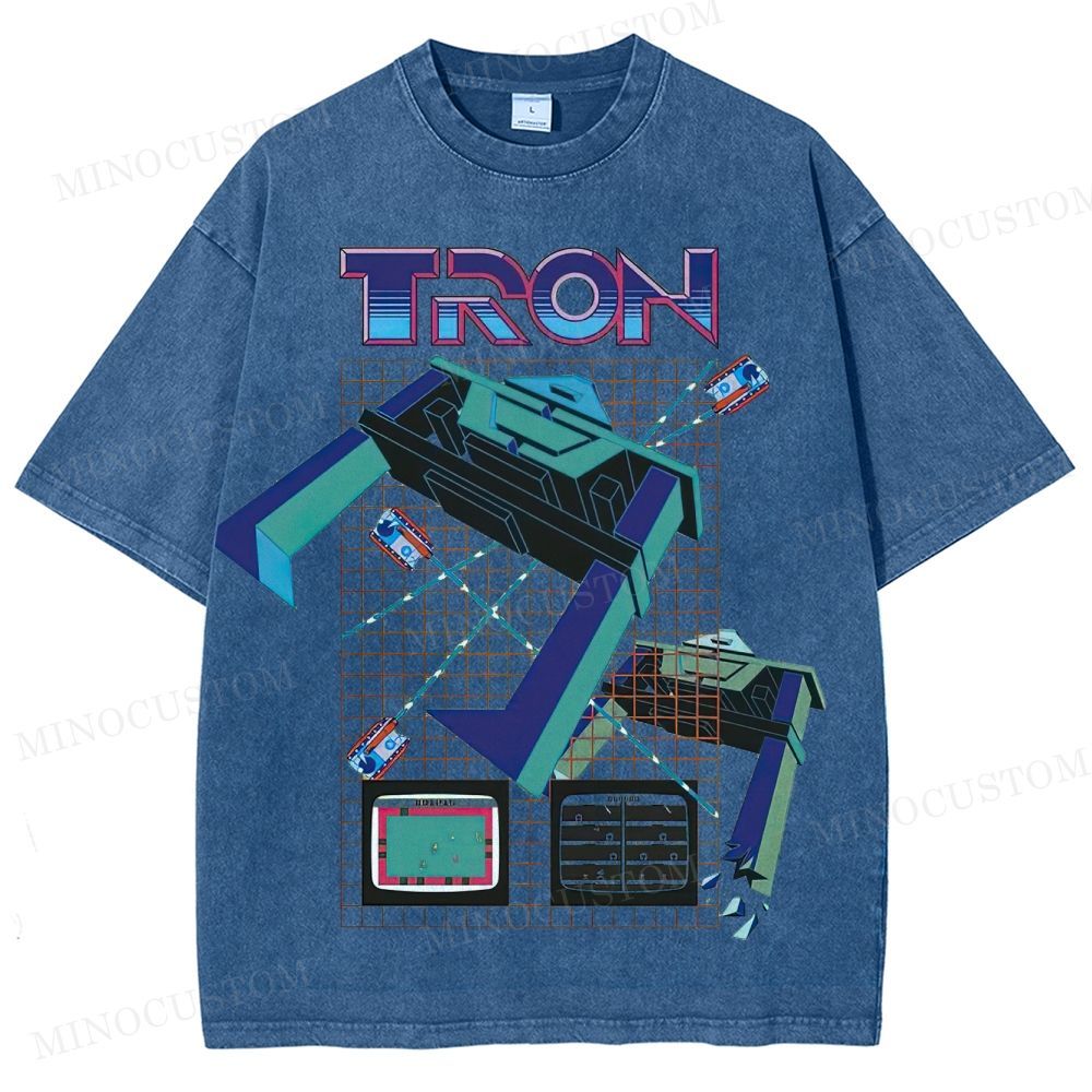 TRON Retro Sci-Fi Gaming Graphic Washed T-Shirt