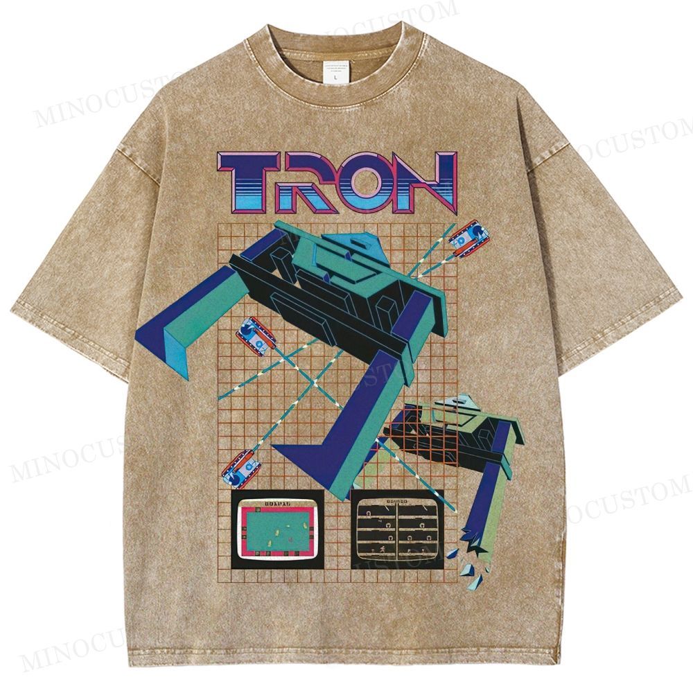 TRON Retro Sci-Fi Gaming Graphic Washed T-Shirt
