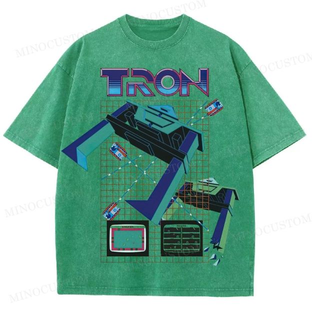 TRON Retro Sci-Fi Gaming Graphic Washed T-Shirt