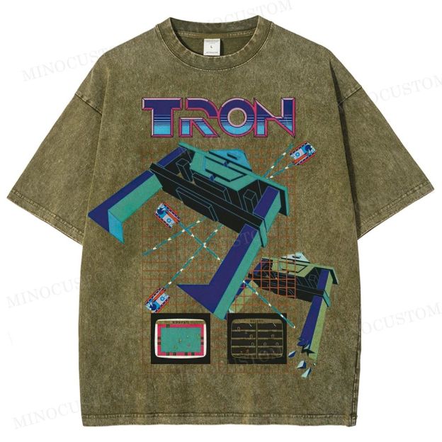 TRON Retro Sci-Fi Gaming Graphic Washed T-Shirt