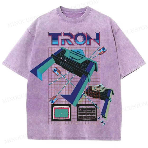 TRON Retro Sci-Fi Gaming Graphic Washed T-Shirt