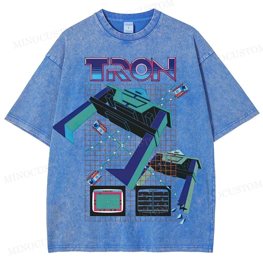 TRON Retro Sci-Fi Gaming Graphic Washed T-Shirt
