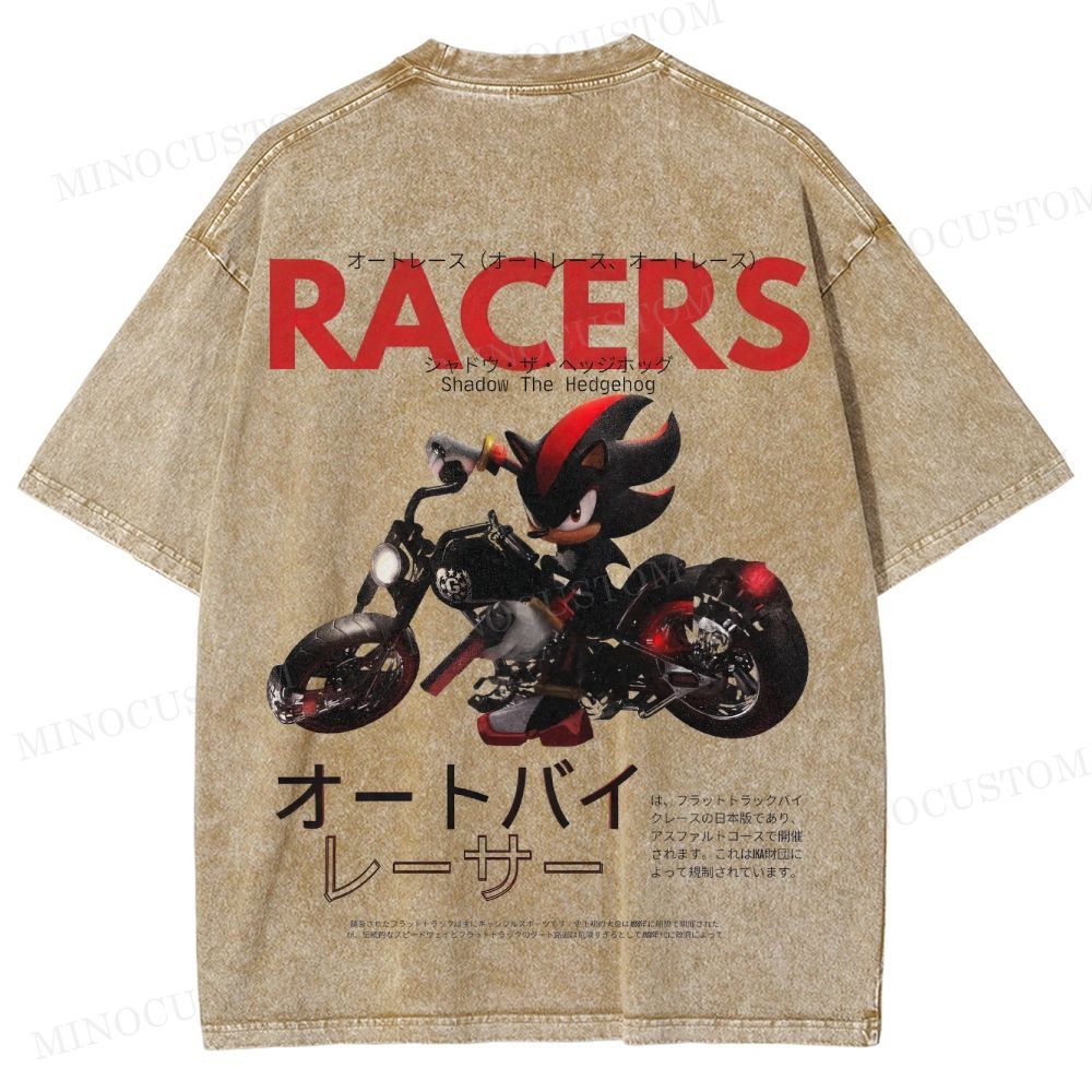 Shadow the Hedgehog Racers Gaming Graphic Washed T-Shirt
