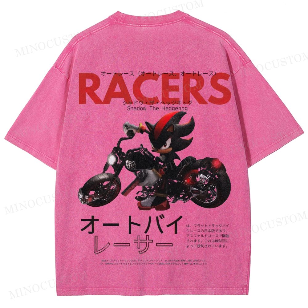 Shadow the Hedgehog Racers Gaming Graphic Washed T-Shirt