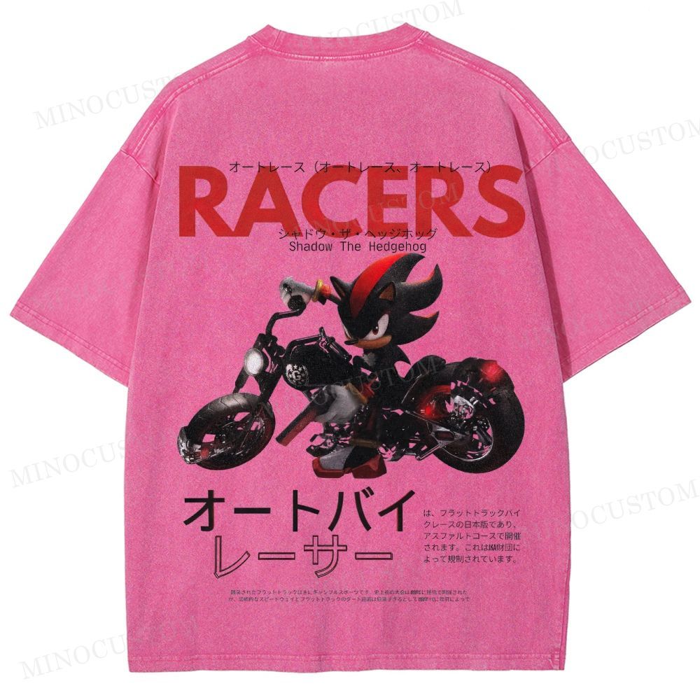 Shadow the Hedgehog Racers Gaming Graphic Washed T-Shirt
