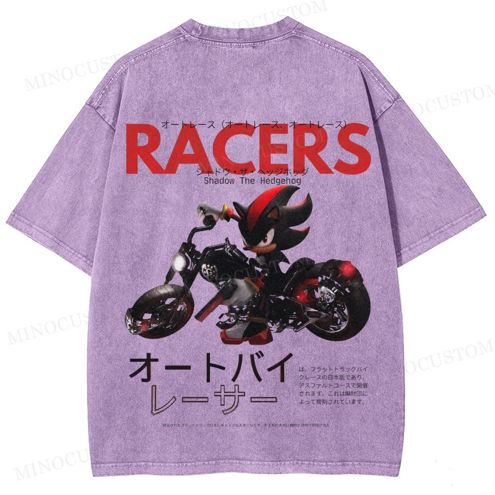 Shadow the Hedgehog Racers Gaming Graphic Washed T-Shirt