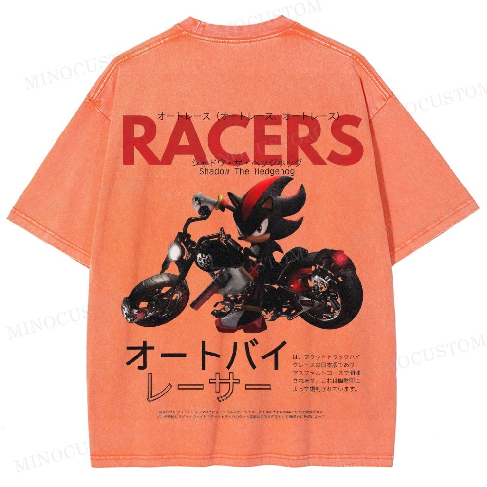 Shadow the Hedgehog Racers Gaming Graphic Washed T-Shirt
