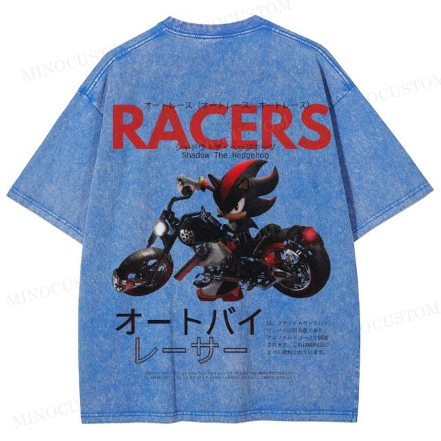 Shadow the Hedgehog Racers Gaming Graphic Washed T-Shirt