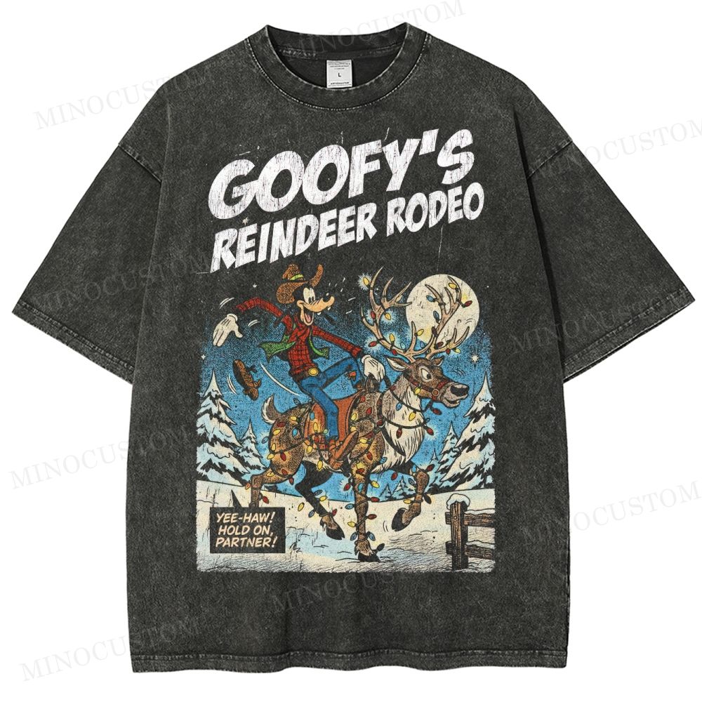 Oversized Goofy Christmas Washed T-Shirt 
