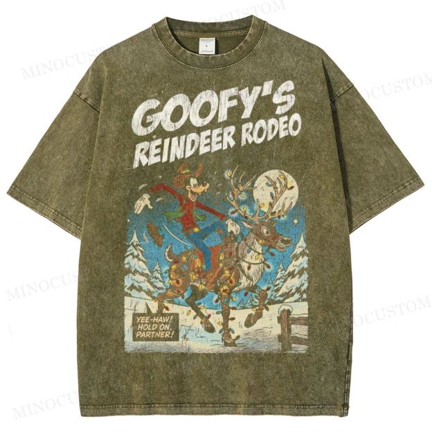Oversized Goofy Christmas Washed T-Shirt 