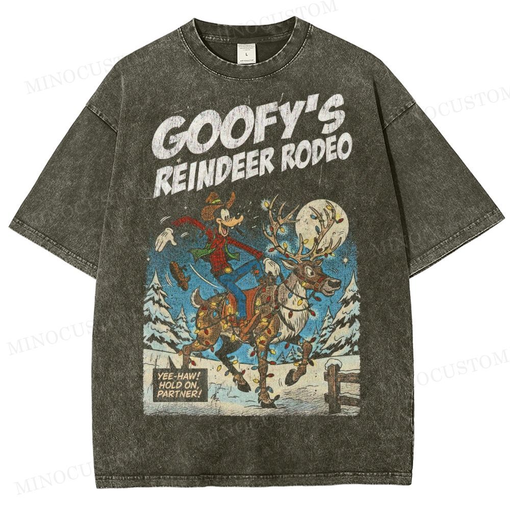 Oversized Goofy Christmas Washed T-Shirt 