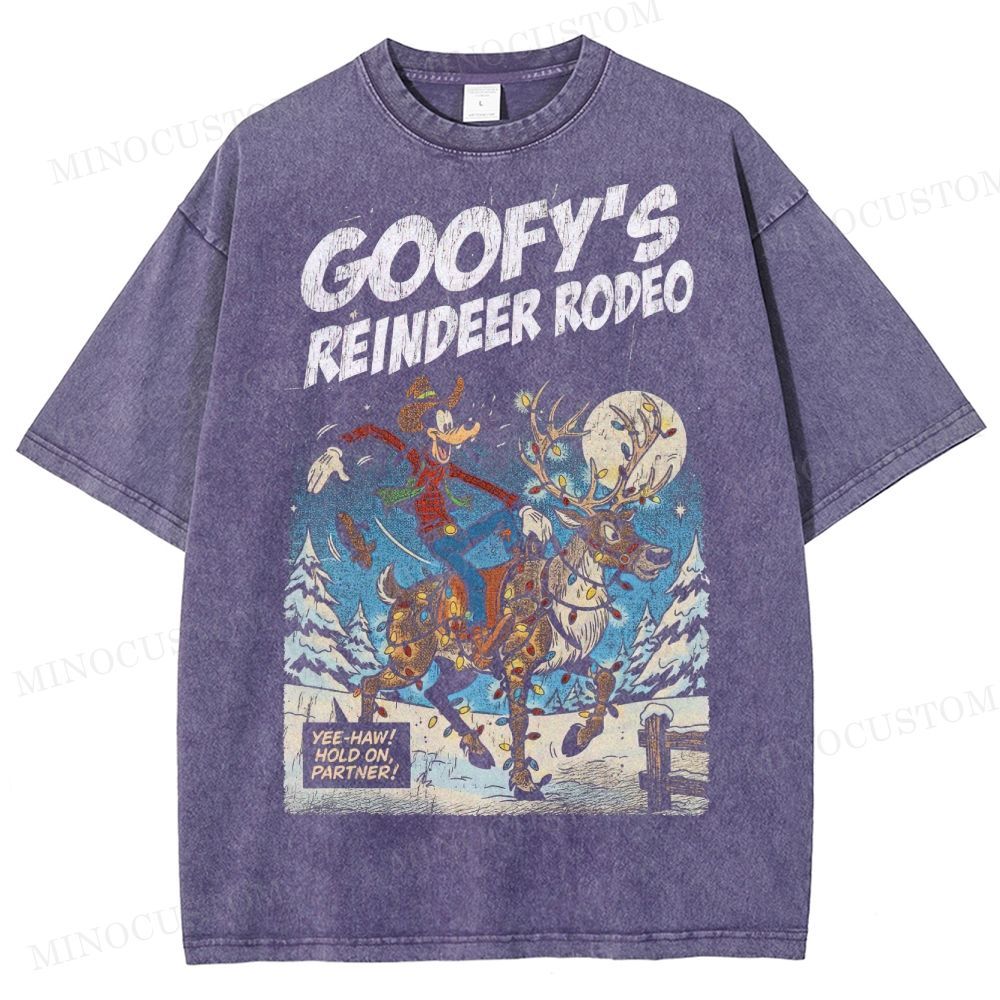 Oversized Goofy Christmas Washed T-Shirt 