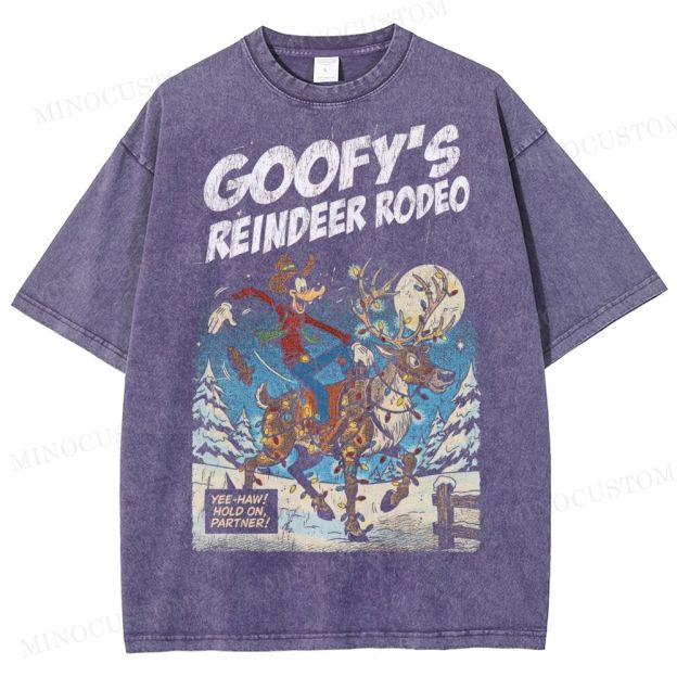 Oversized Goofy Christmas Washed T-Shirt 