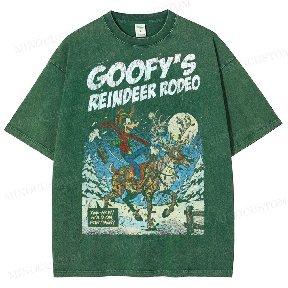 Oversized Goofy Christmas Washed T-Shirt 