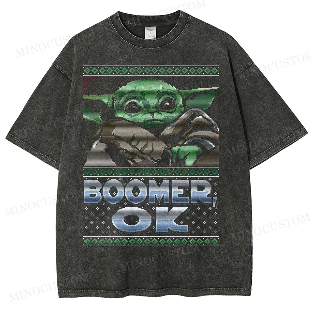Boomer Ok Baby Yoda Sweater Washed T-Shirt 