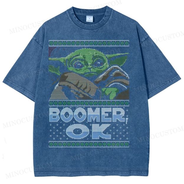 Boomer Ok Baby Yoda Sweater Washed T-Shirt 