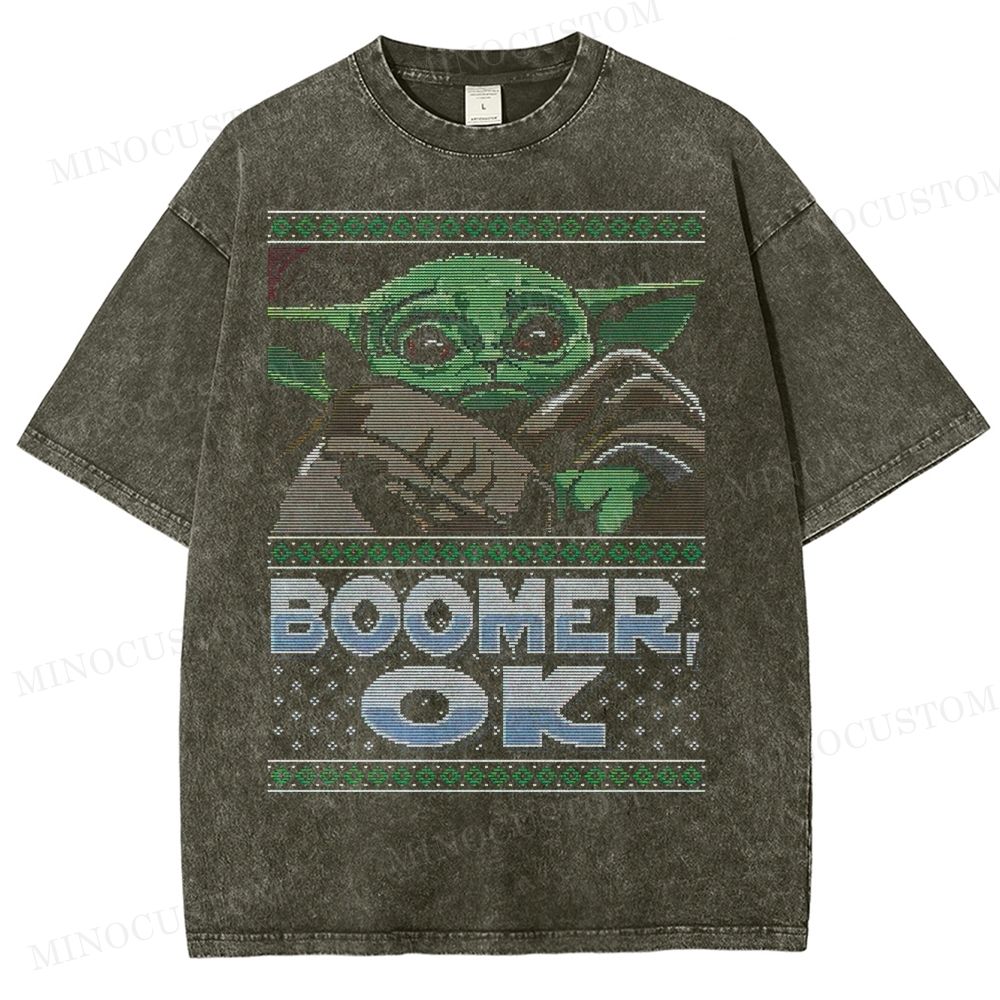 Boomer Ok Baby Yoda Sweater Washed T-Shirt 