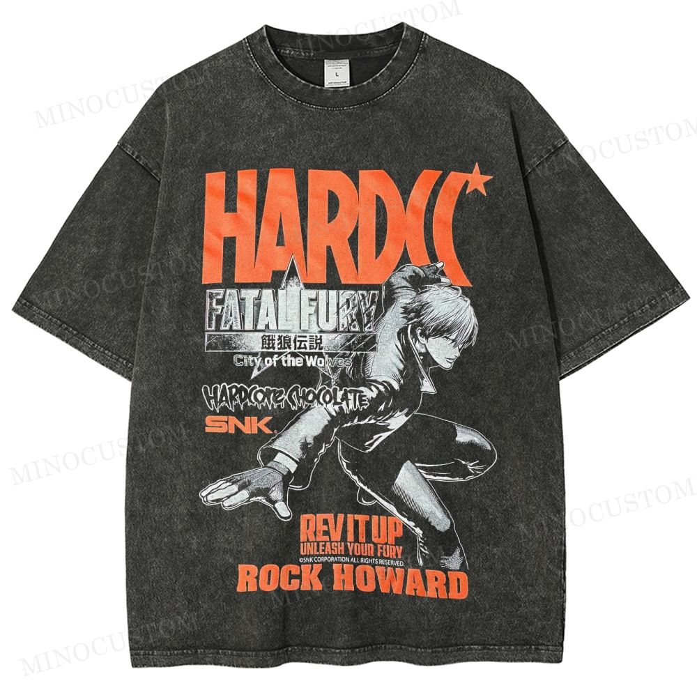 Fatal Fury: City of the Wolves Retro Fighting Game Collage Graphic Washed T-Shirt 