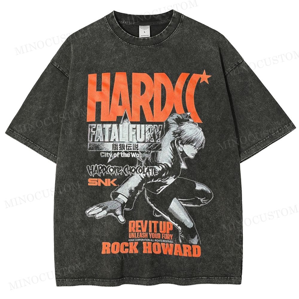 Fatal Fury: City of the Wolves Retro Fighting Game Collage Graphic Washed T-Shirt