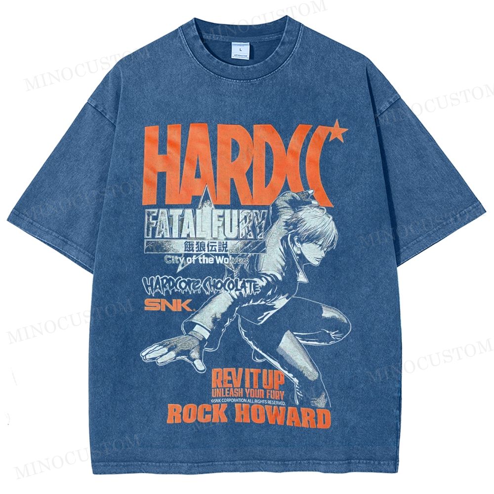 Fatal Fury: City of the Wolves Retro Fighting Game Collage Graphic Washed T-Shirt 