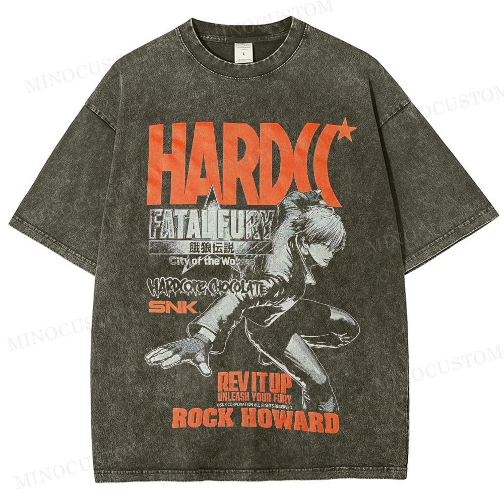 Fatal Fury: City of the Wolves Retro Fighting Game Collage Graphic Washed T-Shirt 