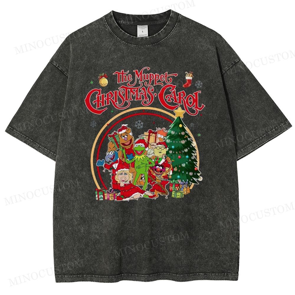 The Muppet Christmas Carol Family Comedy Retro Holiday Graphic Washed T-Shirt 