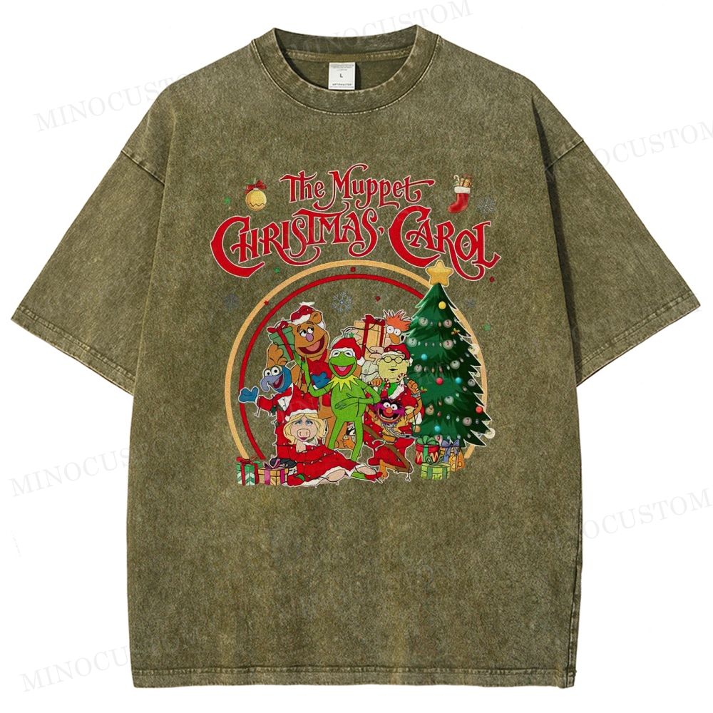 The Muppet Christmas Carol Family Comedy Retro Holiday Graphic Washed T-Shirt 
