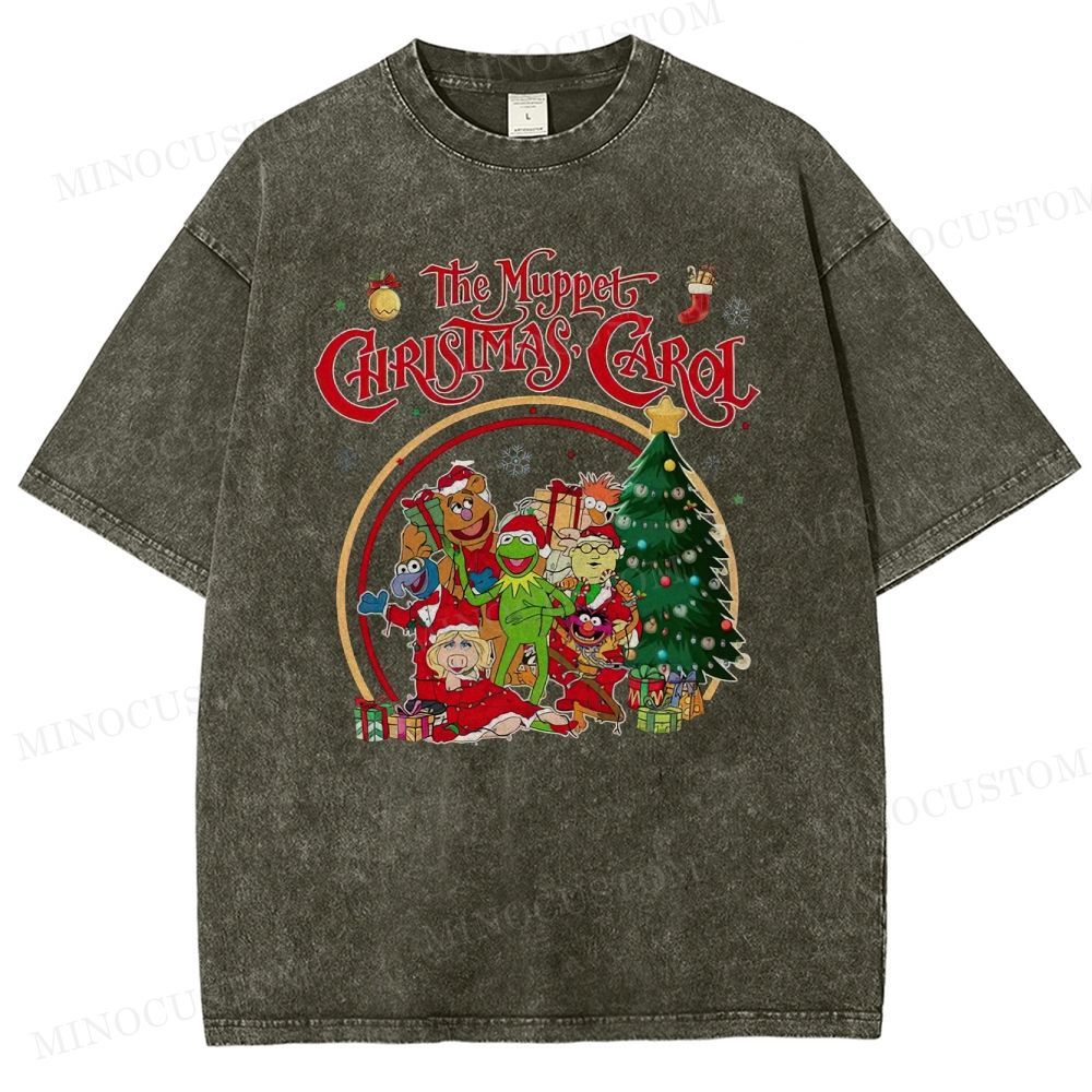 The Muppet Christmas Carol Family Comedy Retro Holiday Graphic Washed T-Shirt 